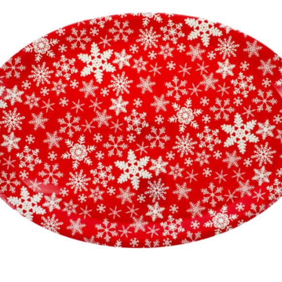 Oval Christmas Platters Plastic Serving Tray Food Appetizers Set of 4 NEW - Picture 6 of 9